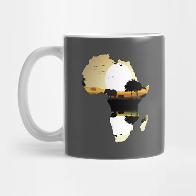 Africa Landscape Safari Map Image Gift Idea by SpaceManSpaceLand